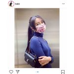 Koki.が花柄の使い捨てマスク姿を披露「可愛くて捨てられない」