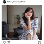 奥山かずさ、花柄ワンピースのナチュラルポートレートを披露