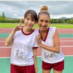 鷲見玲奈、『ロンハー』体操服姿でみちょぱ、藤田ニコルと3ショット！