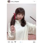 かみやど 萩田ここ、赤リボン付きのツインテールで“シェアハピ”！「ポッキーのCM出て欲しい」