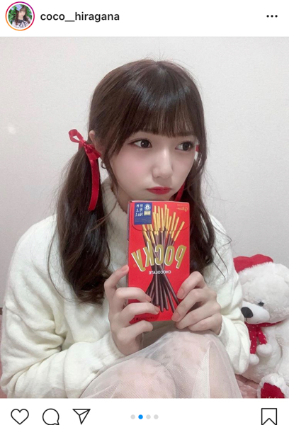 かみやど 萩田ここ、赤リボン付きのツインテールで“シェアハピ”！「ポッキーのCM出て欲しい」