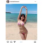 森咲智美、美スタイルが眩しい開放的なビキニショット！「神のバストです！」