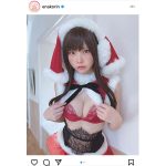 えなこ、胸元開いたセクシーサンタ姿に反響！「毎日お家に来て欲しい」