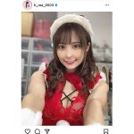 花咲れあ、胸元セクシーなサンタコスプレに反響！「素晴らしい美貌」「とても似合ってますよ」
