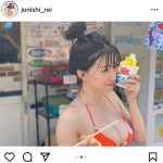 NMB48 上西怜、ビキニ姿や制服が眩しい写真集オフショットに反響！「夏に戻りたい！」
