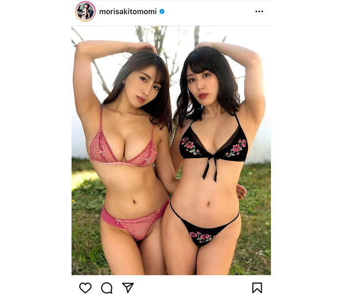 森咲智美、金子智美と魅せる“W智美”ショットに悩殺！「カラダが綺麗すぎて眼福です」