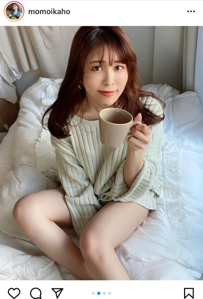 桃衣香帆、ルームウェア姿のチラ見え美脚に反響！「太ももが眩しい」