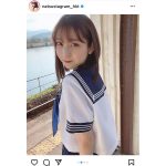 HKT48 松岡菜摘、いつまでも眺めたいセーラー服ショット公開！「こういう青春したかった」