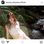 奥山かずさ、石垣島の大自然で魅せた美スタイル「自然が大好き」