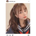 吉崎綾、可愛すぎるハーフツイン&紺セーラー姿に「現役いけますね」