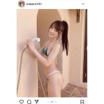 藤田いろは、ポニーテールで見せるノリノリシャワーシーン！「とっても可愛いです」