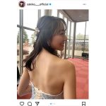 松井咲子、背中ざっくり開きの肌見せドレス姿を披露