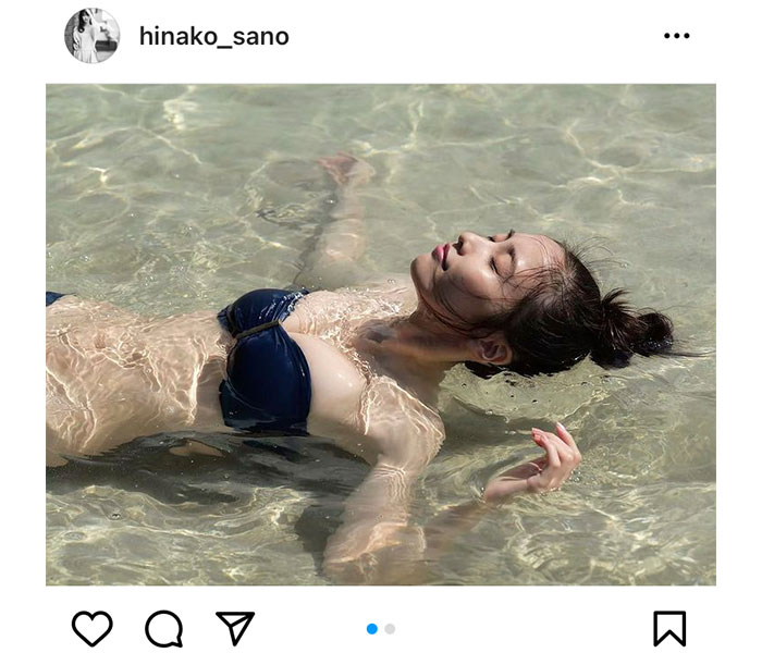 佐野ひなこ、水面に透き通るヘルシーボディに反響！「眩しすぎる」「スタイル抜群です！」