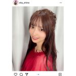 elsy 新井椎夏、イメージカラーの赤ドレスで放つアイドルオーラ！「女神かと思った」
