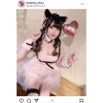 元虹コン 片岡未優、胸元あらわな透け感ワンピースで美脚披露！