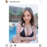 水咲優美、ドット柄ビキニで魅せる豊満美バスト！