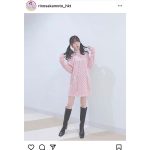 HKT48 坂本りの、キュートなピンクワンピースで“最強ツインテール”！