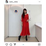 鷲見玲奈、鮮烈な赤ワンピース姿を披露「笑顔も赤の衣装も可愛い！！」