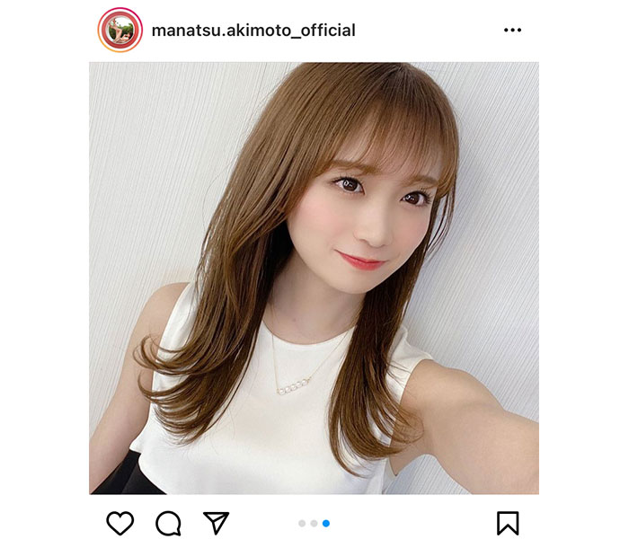 乃木坂46 秋元真夏、透明素肌に釘付けな自撮りショット公開！