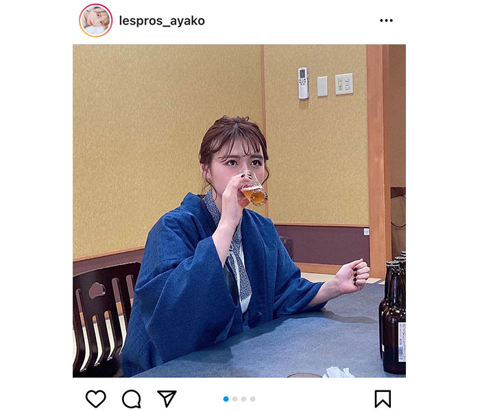 井口綾子、浴衣姿でビールにほろ酔い！「一緒に呑みたい」の声ぞくぞく