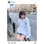 アキシブProject 福山梨乃、美脚で魅せるパーカーコーデを披露！「太もも最高かよ」