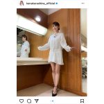 倉科カナ、膝丈のミニワンピース衣装に反響！「脚細すぎ！！！」「美脚ショット嬉しいです」
