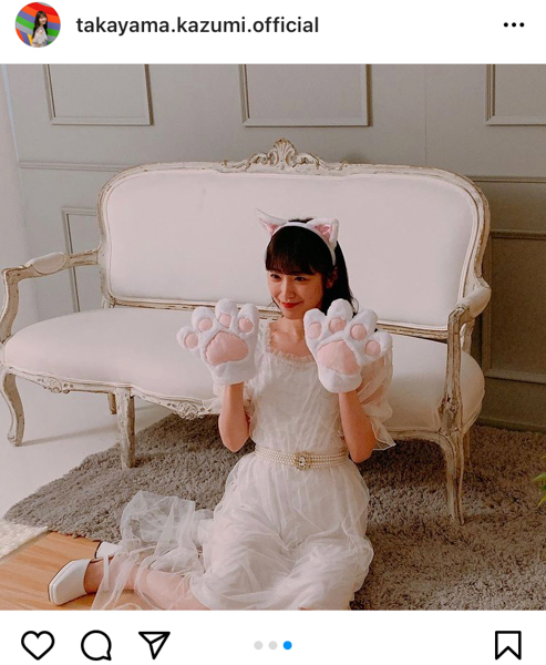 乃木坂46 高山一実、「気合い」入れた白猫コスプレに反響！「飼ってもいいですか」