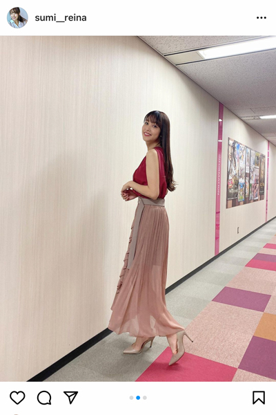 鷲見玲奈、桜色のノースリーブで二の腕を披露！「美し過ぎるのよ」