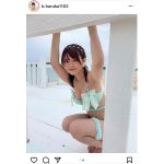 JamsCollection・坂東遥、爽やか緑の水着衣装に釘付け！「似合ってて神」「可愛いしセクシー」