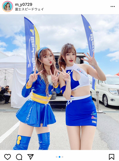 松本ゆん、早坂まりなとレースクイーン姿で2ショットを披露！「二人の美女美しいね」