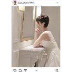 夢アド 山下彩耶、横顔美麗なウェディングドレス姿を披露