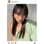 福田愛依、シースルーの前髪に見惚れる黒髪ショット