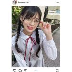 【委員長！】藤田いろは、三つ編みヘアの制服コーデにキュン！
