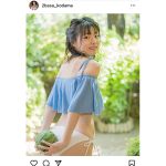 葉月つばさ、スイカと届ける爽やか水着ショットに歓喜の声ぞくぞく