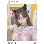 伊藤しずな、スケスケなセーラー服着た猫耳自撮りに釘付け！