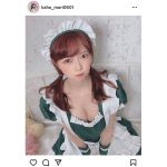 森香穂、胸元セクシーな上目遣いのメイド服ショット！