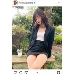 西永彩奈、OLコスプレで屋外パンチラ！「今日もお仕事お疲れ様」