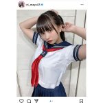 新谷真由、「先輩」呼びのセーラー服姿に歓喜の声