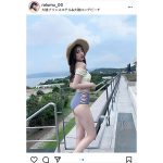 藤川らるむ、今年初プールで肌見せ水着ショット公開