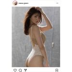 橋本萌花、振り向きショットで魅せる曲線美