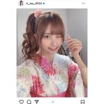 花咲れあ、浴衣姿で指ハートをお届け！