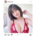 未梨一花の刺激的な赤ランジェリーショット