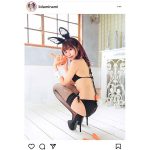 飯田みなみ、セクシー黒ウサギコスプレにドキドキ