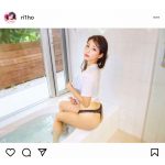 アウトドアモデル りほ、濡れTシャツにTバックのセクシーグラビアを公開！「ナイス体のライン！」