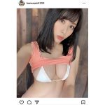 金子智美、三角ビキニに包まれたふんわり美乳！