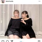 SKE48 須田亜香里が浅井裕華とお揃いレッスン着で2ショット