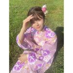 NGT48 清司麗菜、朝顔柄の浴衣オフショットに「素敵すぎる」の声