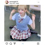 #ババババンビ 吉沢朱音の金髪制服コーデが可愛すぎる！