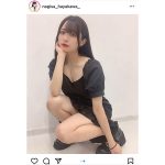 早川渚紗、大人セクシーな黒ワンピースコーデ披露