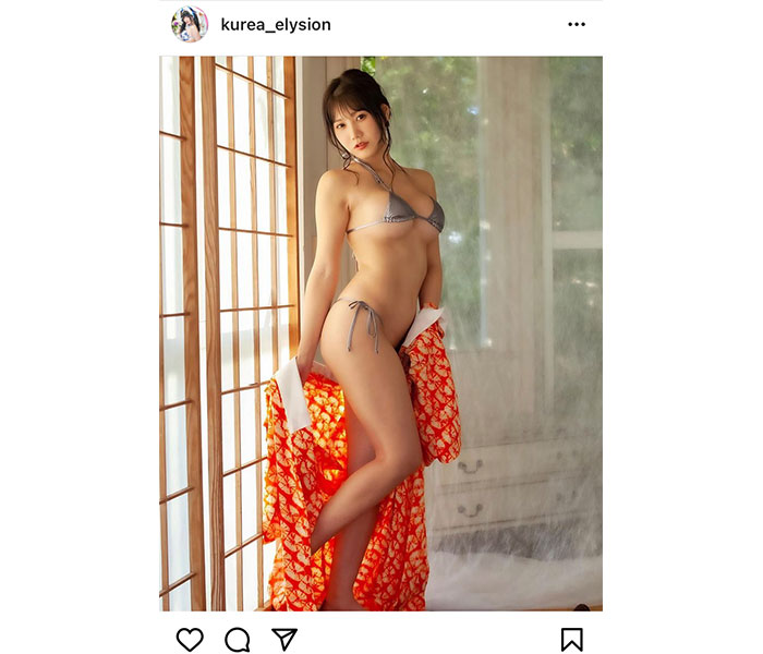 小鳥遊くれあ、障子越しで着物脱ぐ和セクシー披露